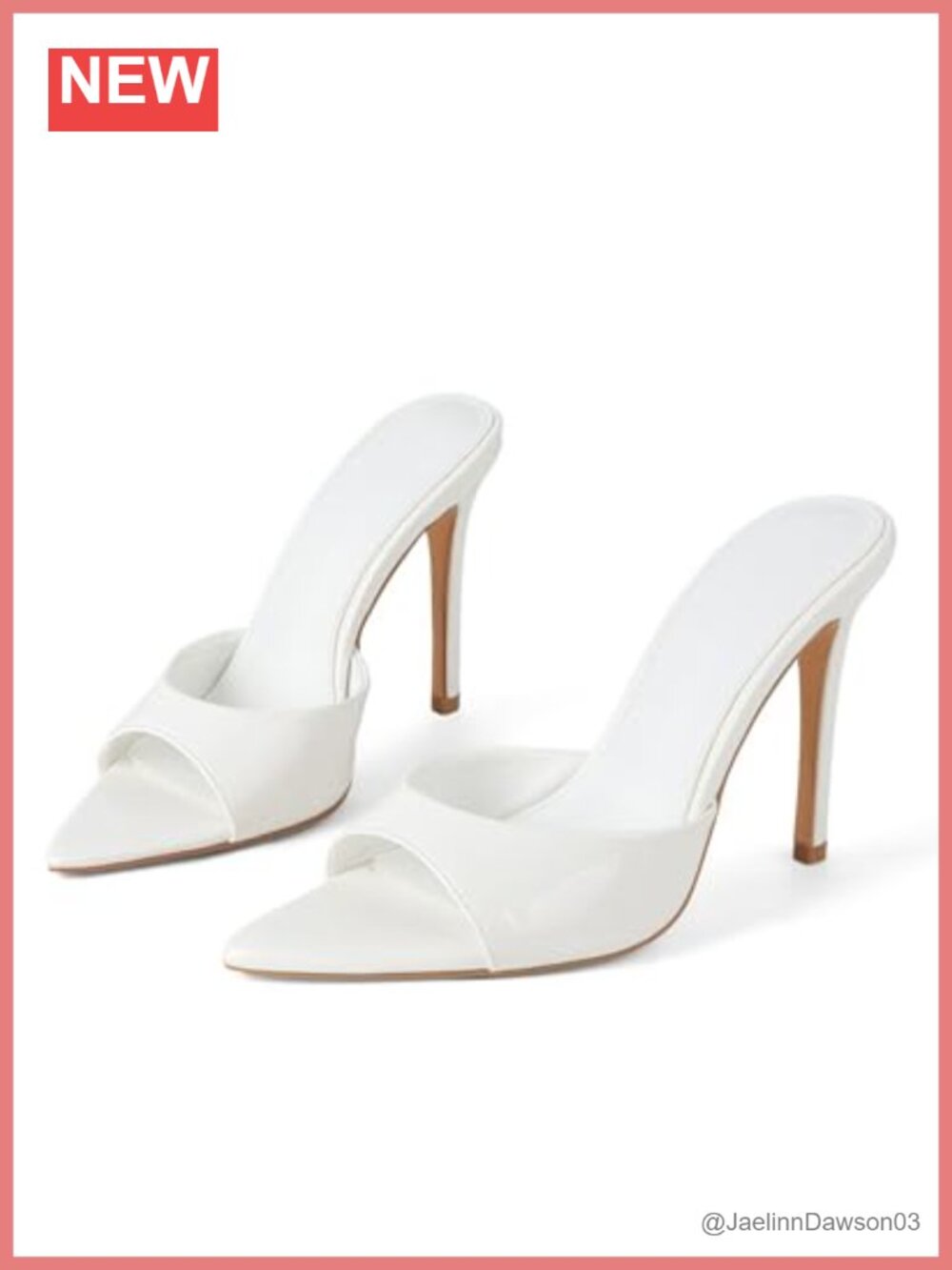 Patent Leather Pointed Mule Open Toe Stiletto Heels Slip On High Heels